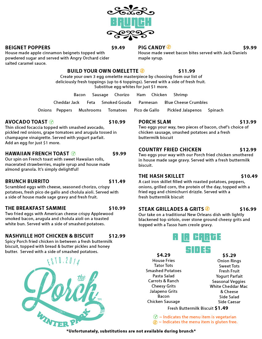 Brunch Menu